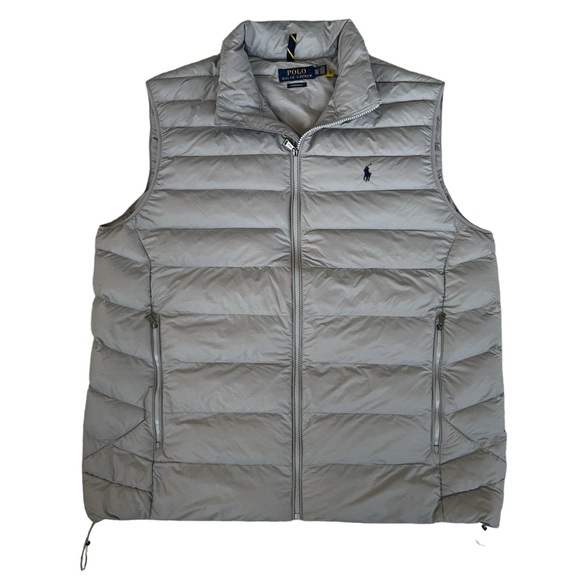 Polo Ralph Lauren Other - Polo Ralph Lauren Mens Grey XLT Packable Down Puffer Vest Zip Closure Pockets